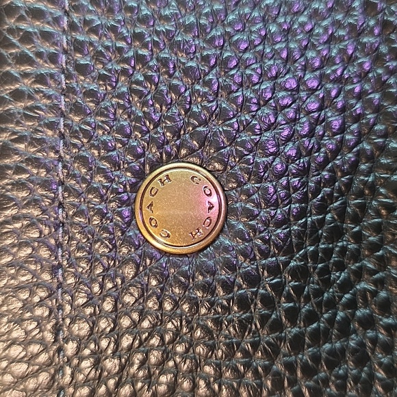 Coach® Pebble Black Leather Cargo Tote Handbag 2025 With Embroidered Logo - Picture 11 of 15